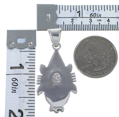 Turquoise And Opal Inlay Silver Pendant EX44422